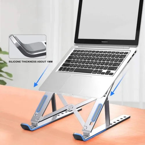 Premium Ergonomic Metal Laptop Stand – Foldable & Adjustable for 10" to 15.6" Devices