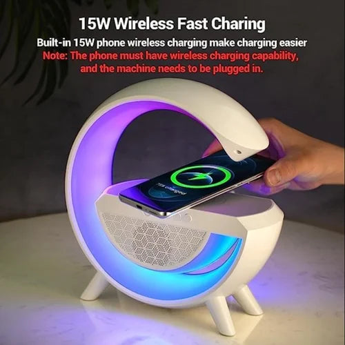 LunaGlow 4-in-1 Smart Night Light & Wireless Charging Bluetooth Speaker