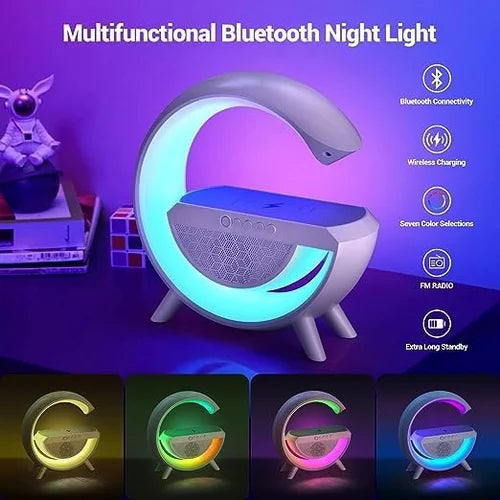 LunaGlow 4-in-1 Smart Night Light & Wireless Charging Bluetooth Speaker