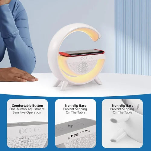 LunaGlow 4-in-1 Smart Night Light & Wireless Charging Bluetooth Speaker